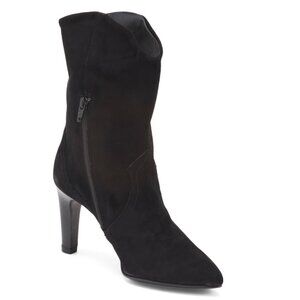 OROSCURO Black Made In Italy Suede Stiletto Heeled Booties